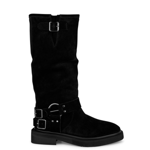 Bottes Plates Alma En Pena Buckles Bleu Marine Femme | LKY-50061616